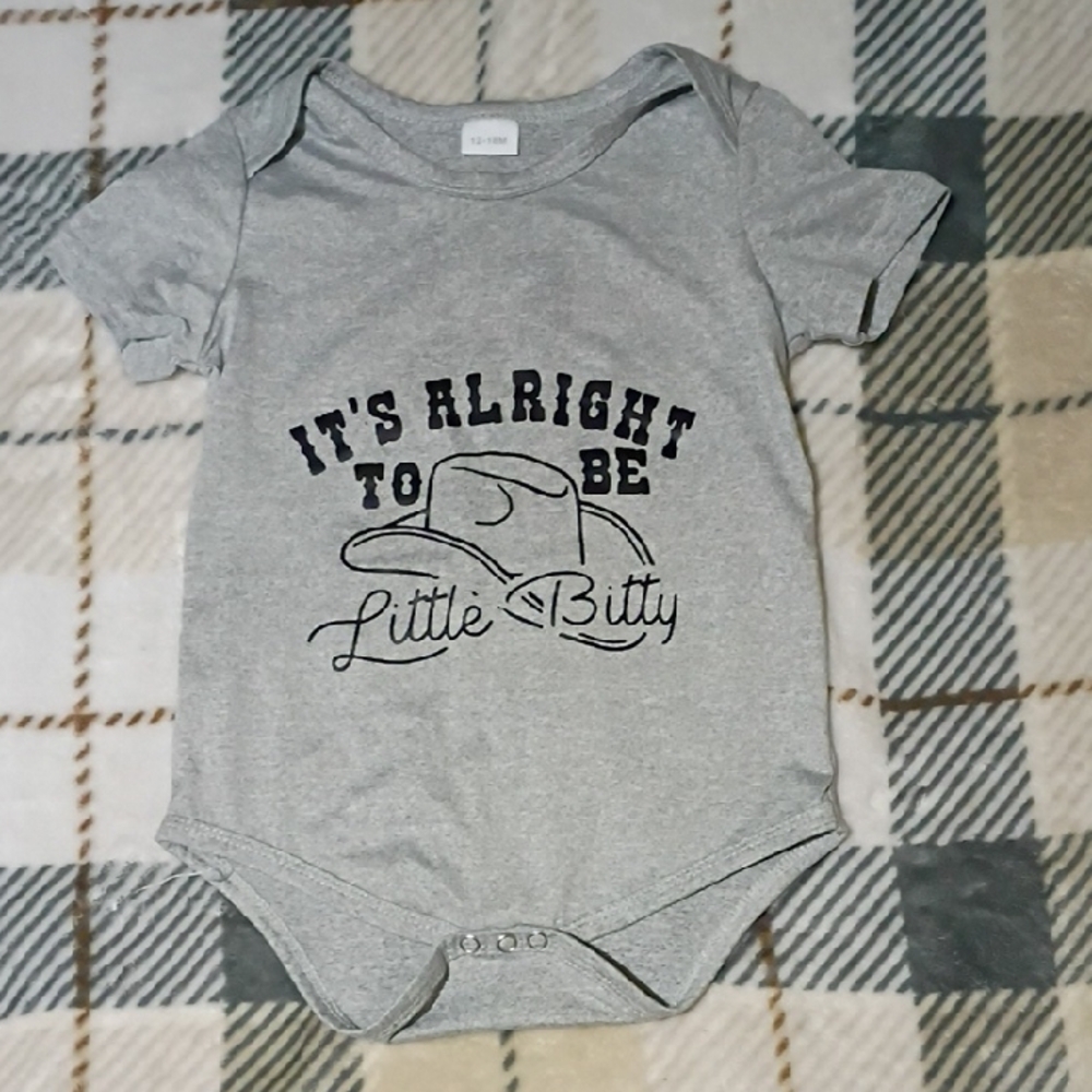 Gray 'It's Alright to Be Little Bitty' Baby One-Piece